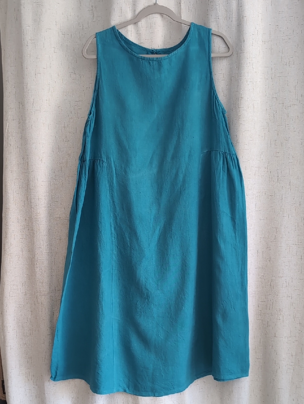 Gudrun Sjoden Sleeveless Teal Blue Midi Dress Size Large